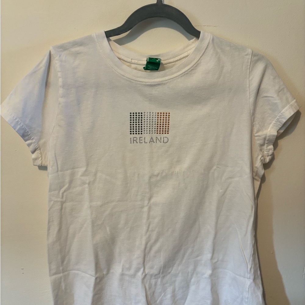 White Ireland Rhinestone T-shirt